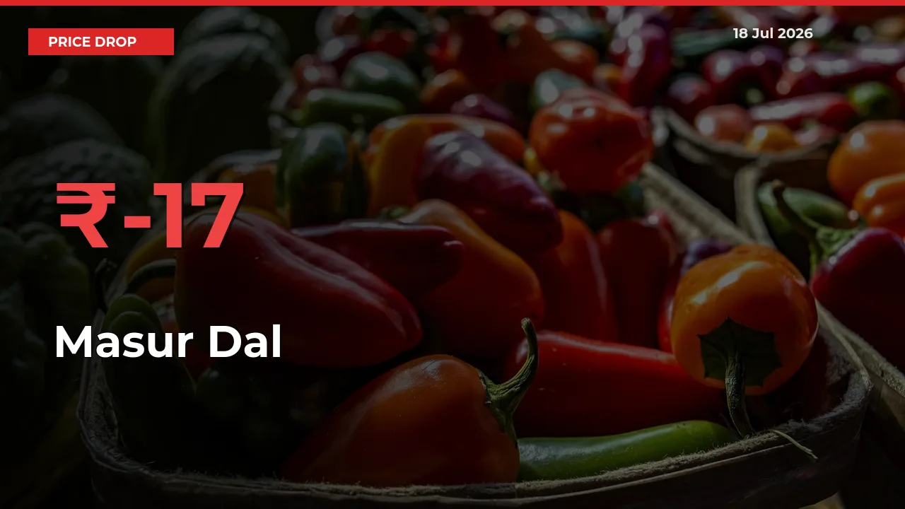 Sudden Shock! Masur Dal Drops 17.07% in 24 Hours at Top Mandis