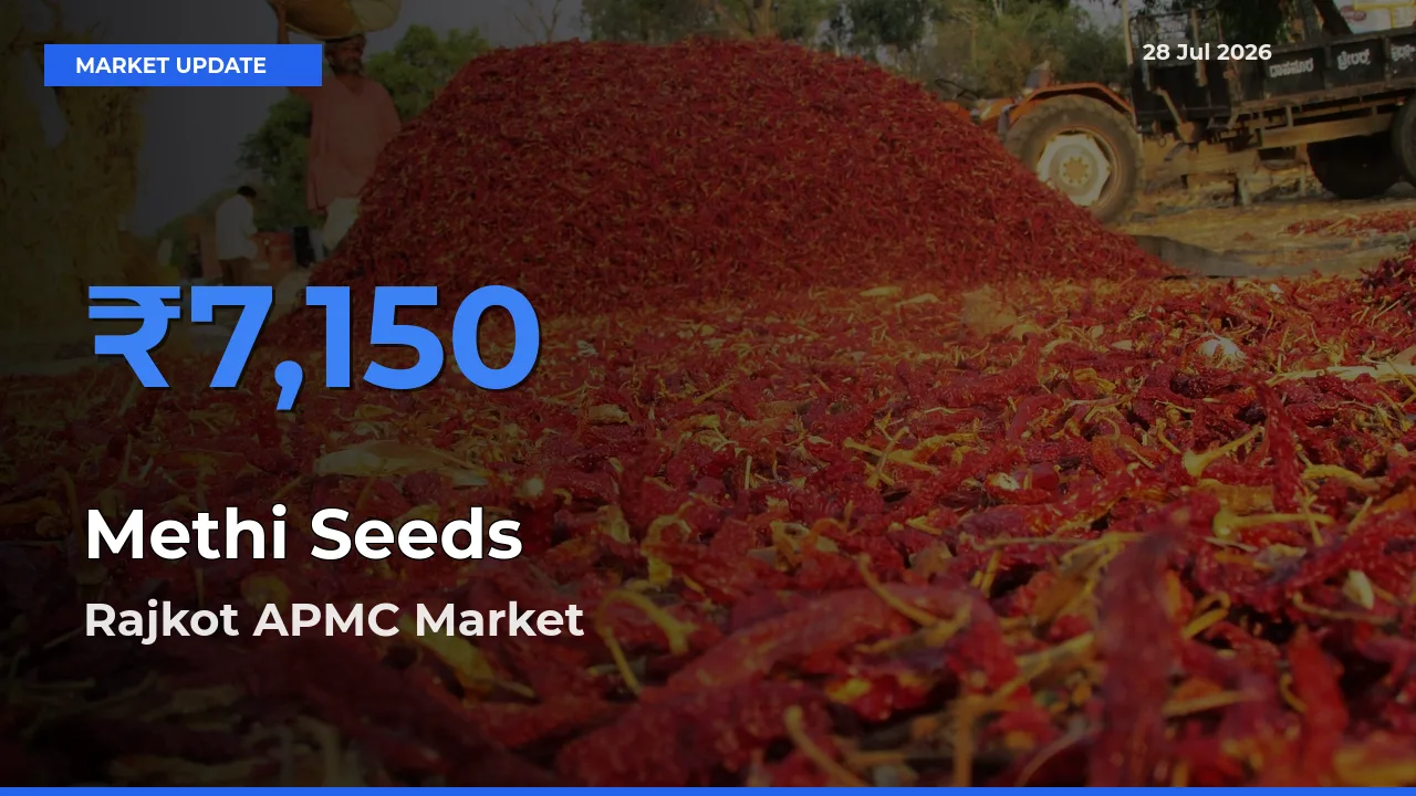 Rajkot APMC, Gujarat Offers ₹7,150 – Highest Methi Seeds Rate Today