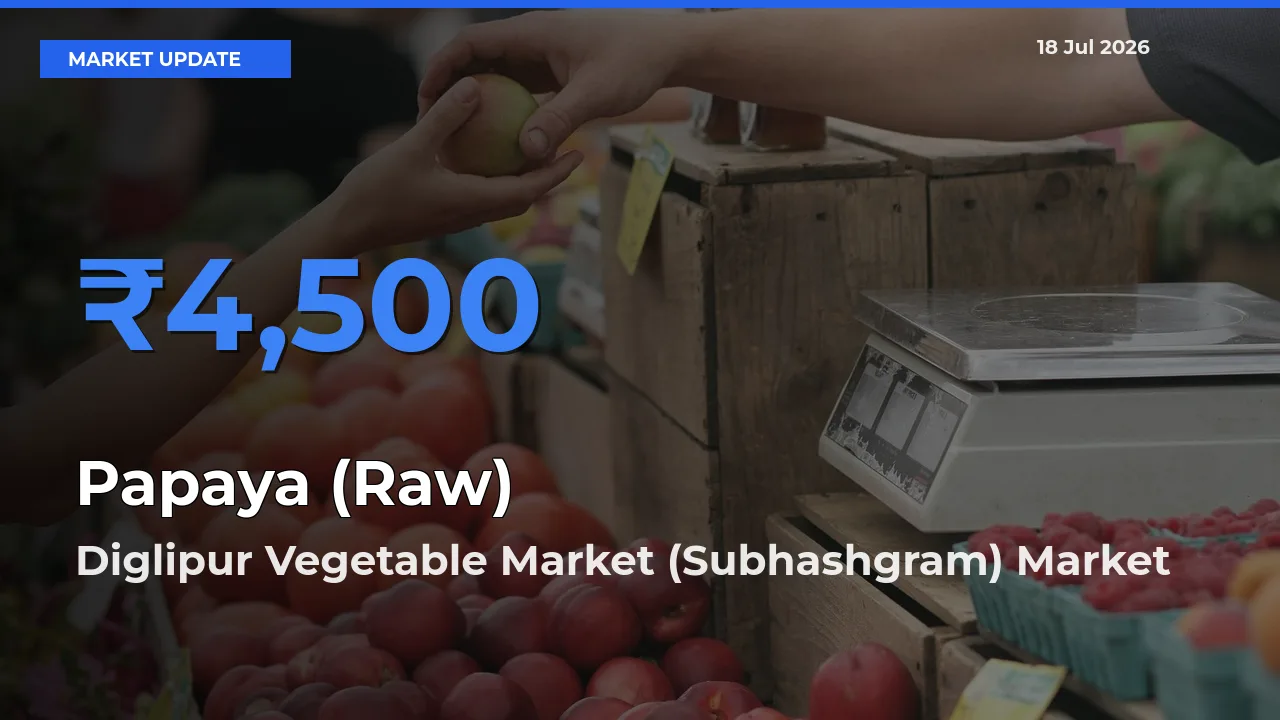 Papaya (Raw) Mandi Rate Today: Diglipur Vegetable Market (Subhashgram) Tops the List