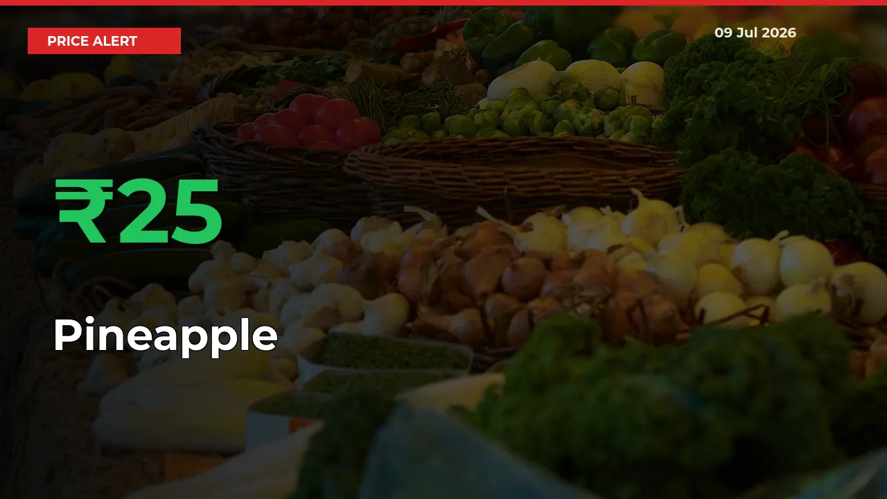 Pineapple Mandi Rate Today: Prices Jump 25.18% at Market