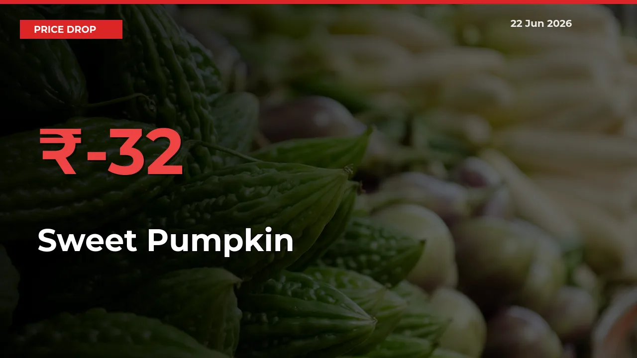 Sweet Pumpkin Prices Drop 31.97% in 24 Hours at Major Mandis