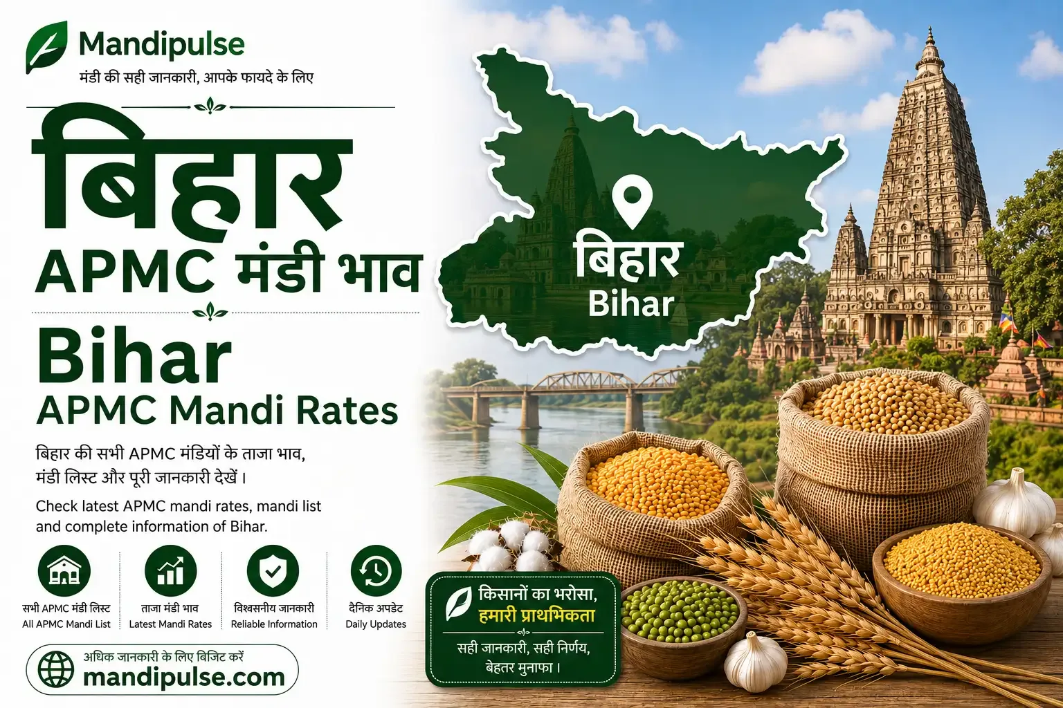 Bihar mandi bhav today - latest APMC commodity rates