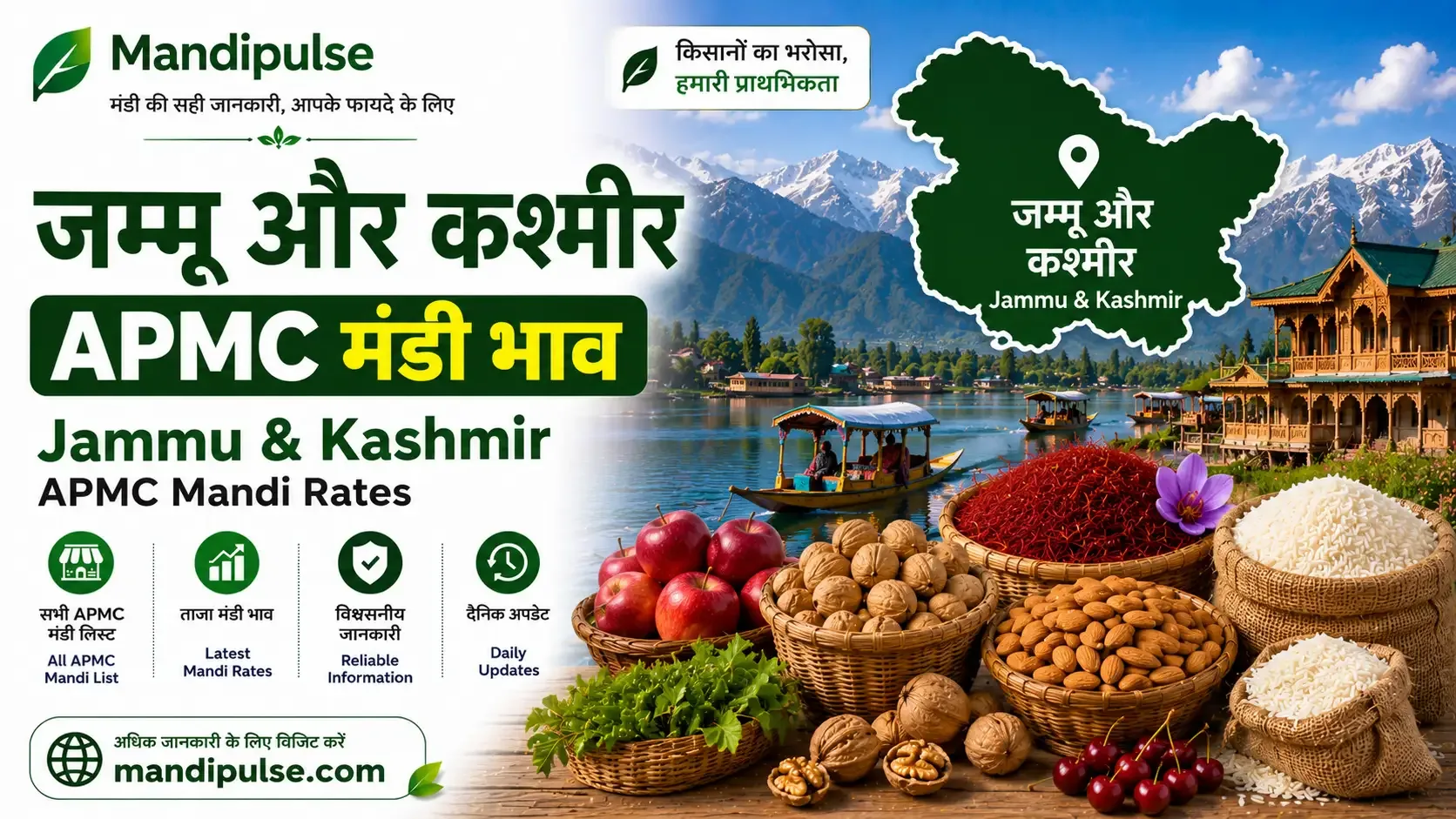 Jammu And Kashmir mandi bhav today - latest APMC commodity rates