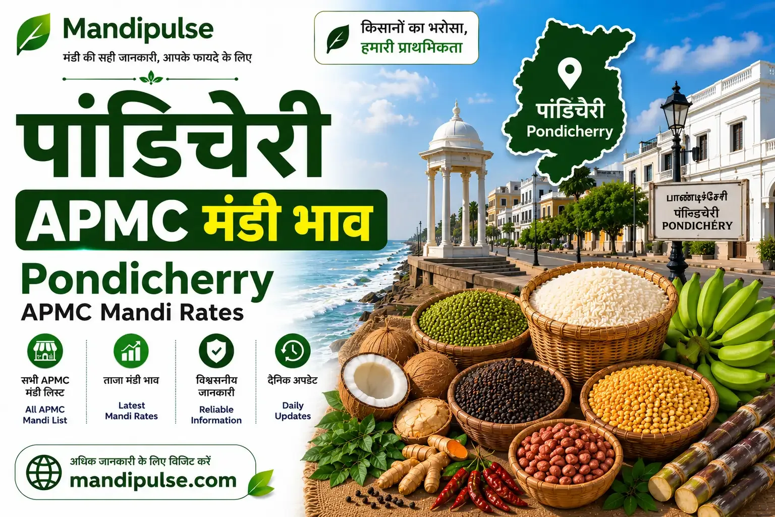 Pondicherry mandi bhav today - latest APMC commodity rates