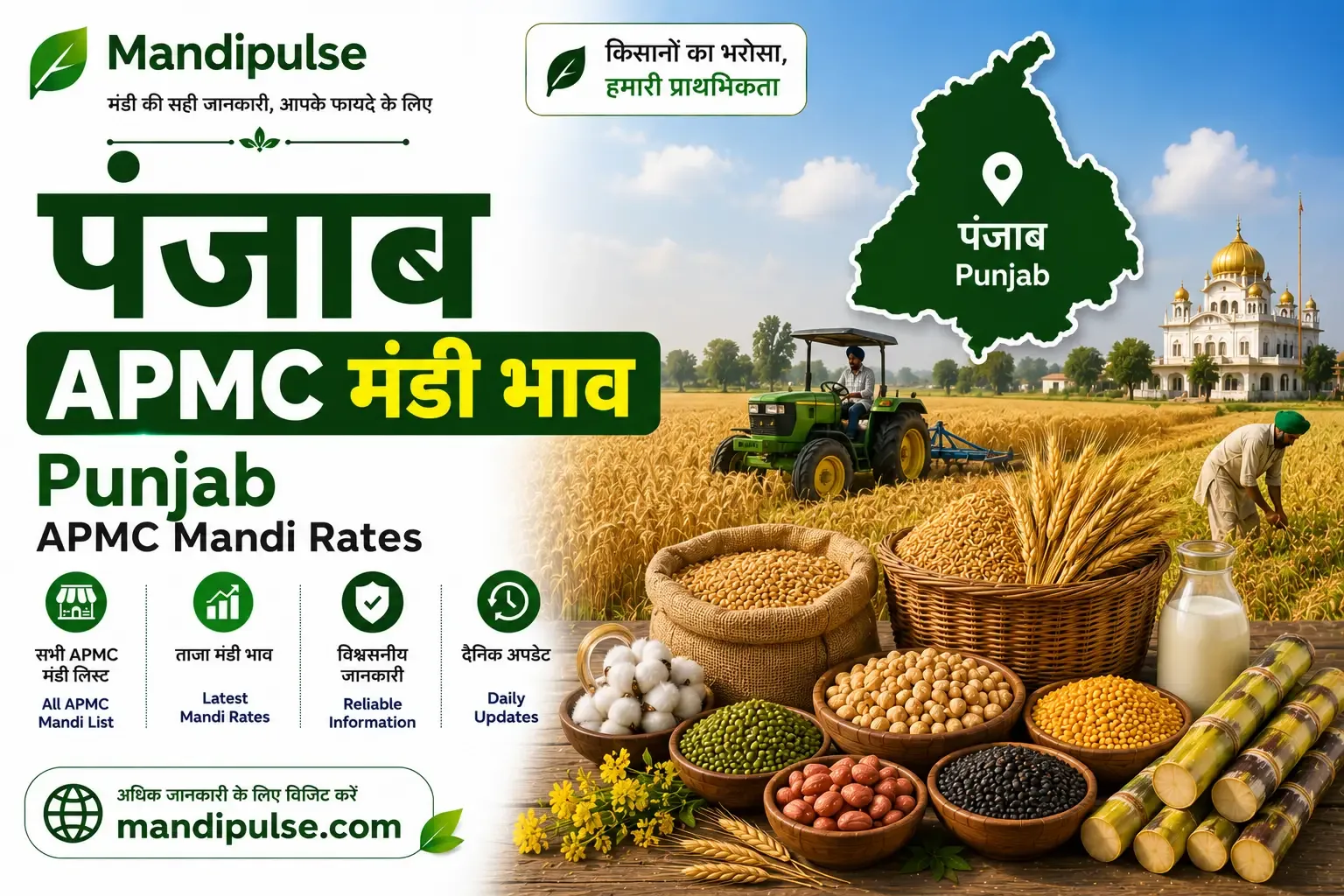 Punjab mandi bhav today - latest APMC commodity rates Punjab mandi bhav today - latest APMC commodity rates