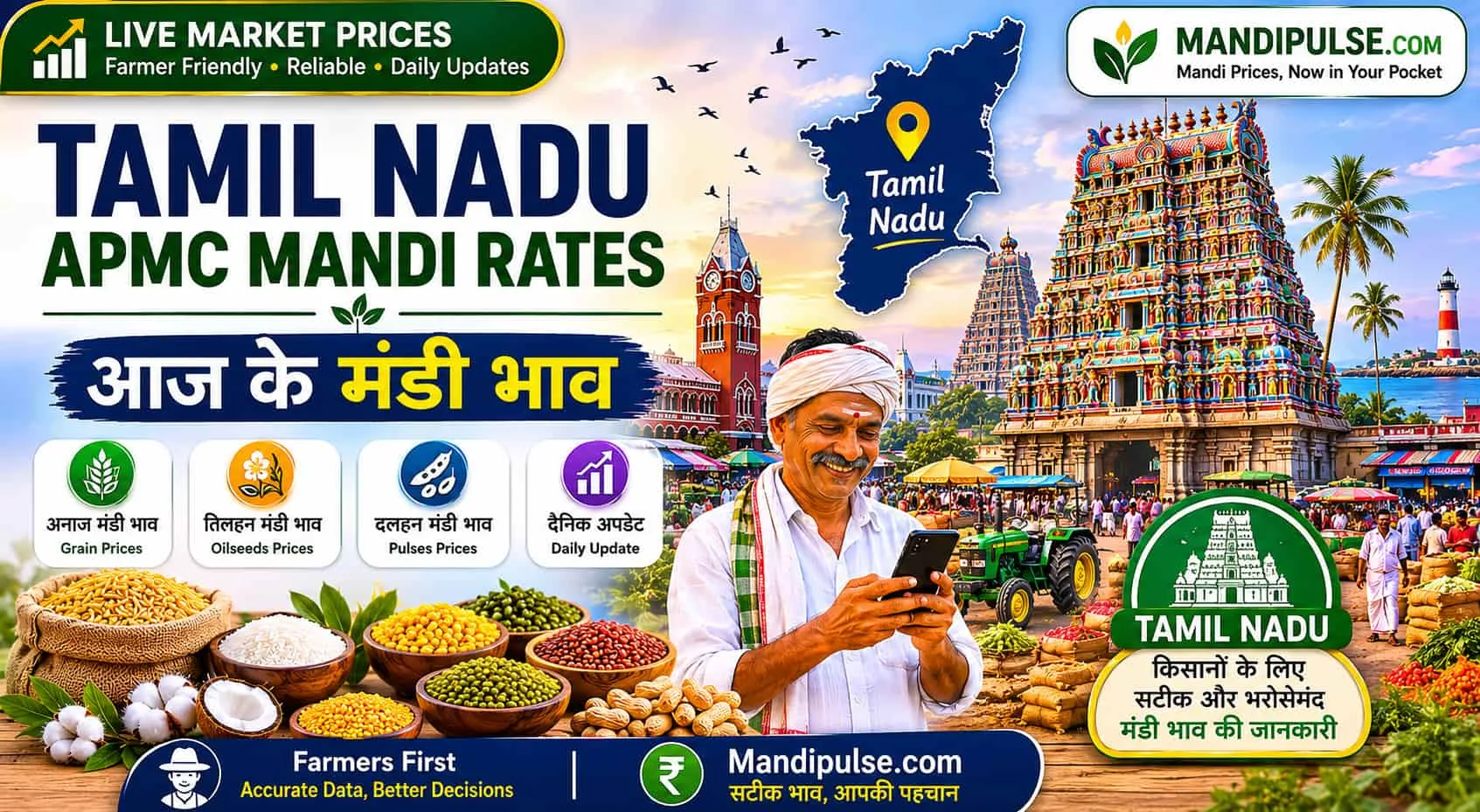 Tamil Nadu mandi bhav today - latest APMC commodity rates Tamil Nadu mandi bhav today - latest APMC commodity rates