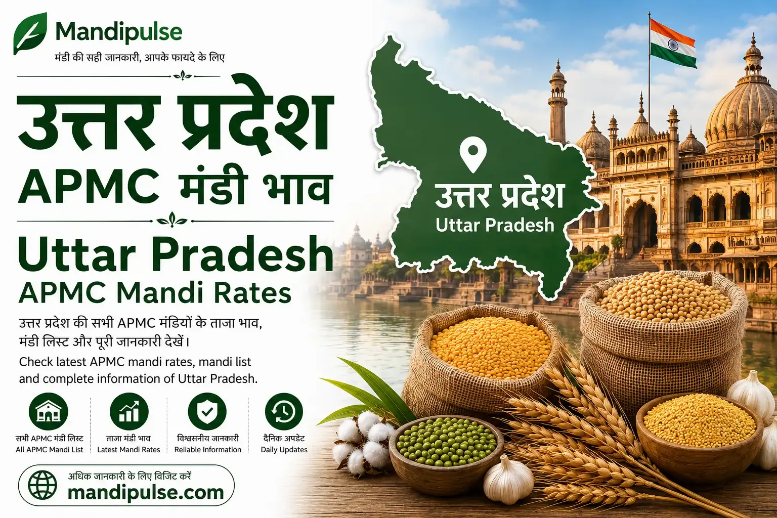 Uttar Pradesh mandi bhav today - latest APMC commodity rates Uttar Pradesh mandi bhav today - latest APMC commodity rates