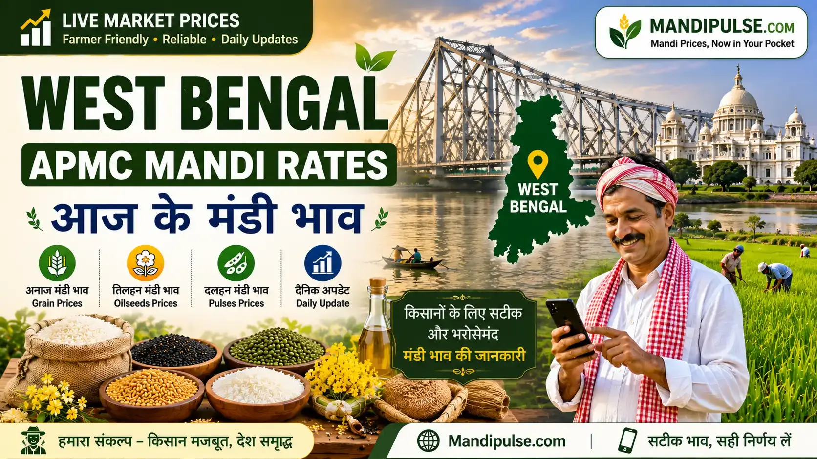 West Bengal mandi bhav today - latest APMC commodity rates West Bengal mandi bhav today - latest APMC commodity rates